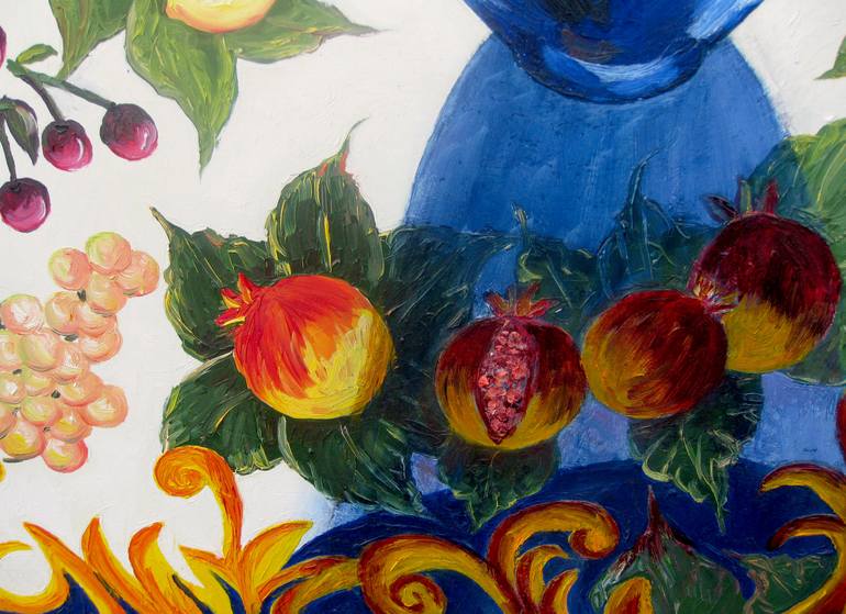 Original Art Deco Floral Painting by Olena Krylova