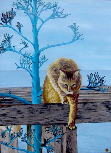 Original Figurative Cats Paintings by Olena Krylova