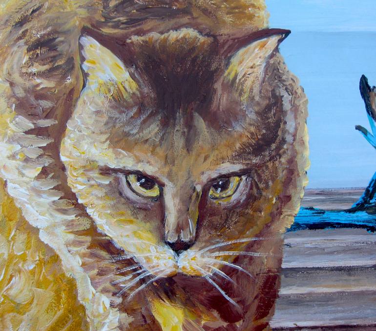 Original Contemporary Cats Painting by Olena Krylova