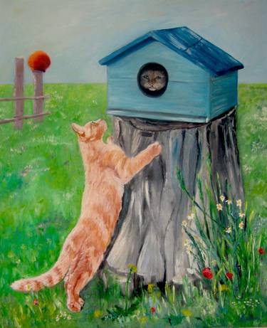 Original Realism Cats Paintings by Olena Krylova