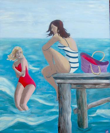 Original Expressionism Beach Paintings by Olena Krylova
