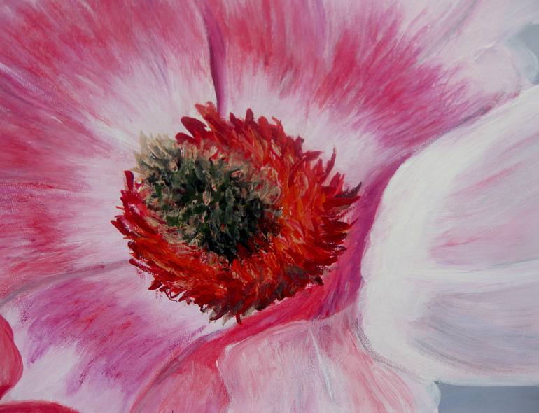 Original Art Deco Floral Painting by Olena Krylova