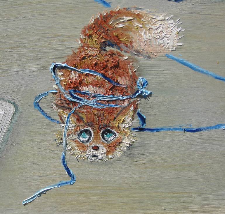 Original Contemporary Cats Painting by Olena Krylova
