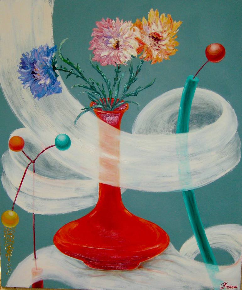 Original Art Deco Floral Paintings by Olena Krylova