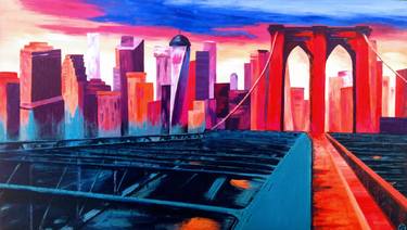 Original Abstract Cities Paintings by Olena Krylova