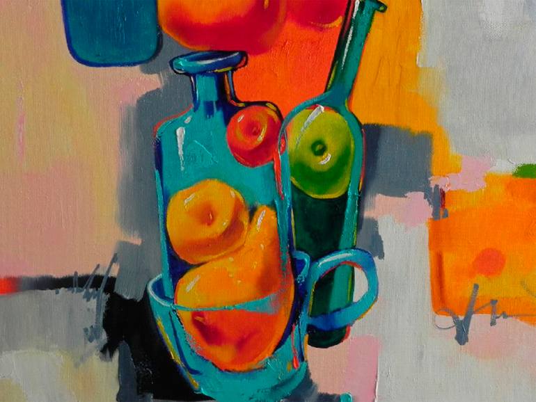Original Abstract Still Life Painting by Mykhailo Novikov