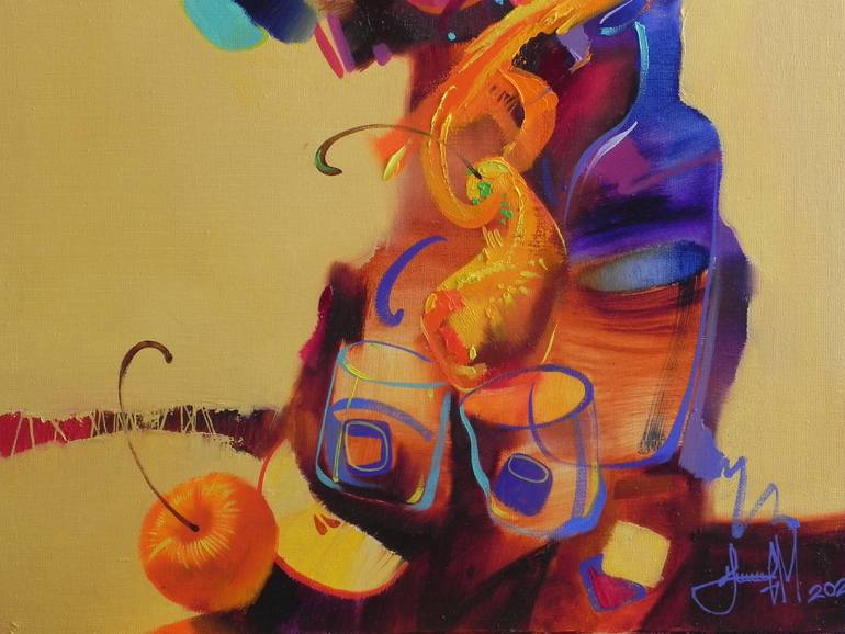 Original Abstract Still Life Painting by Mykhailo Novikov