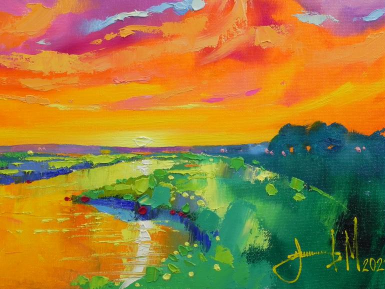 Original Abstract Landscape Painting by Mykhailo Novikov