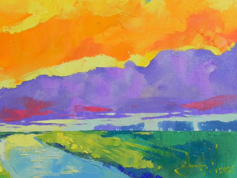 Original Abstract Landscape Painting by Mykhailo Novikov