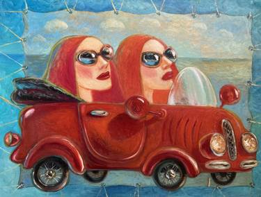 Print of Figurative Car Paintings by Hanna Karaleva