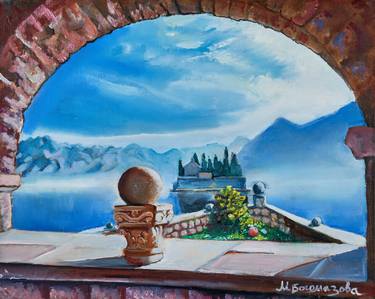 Original oil painting Montenegro landscape thumb