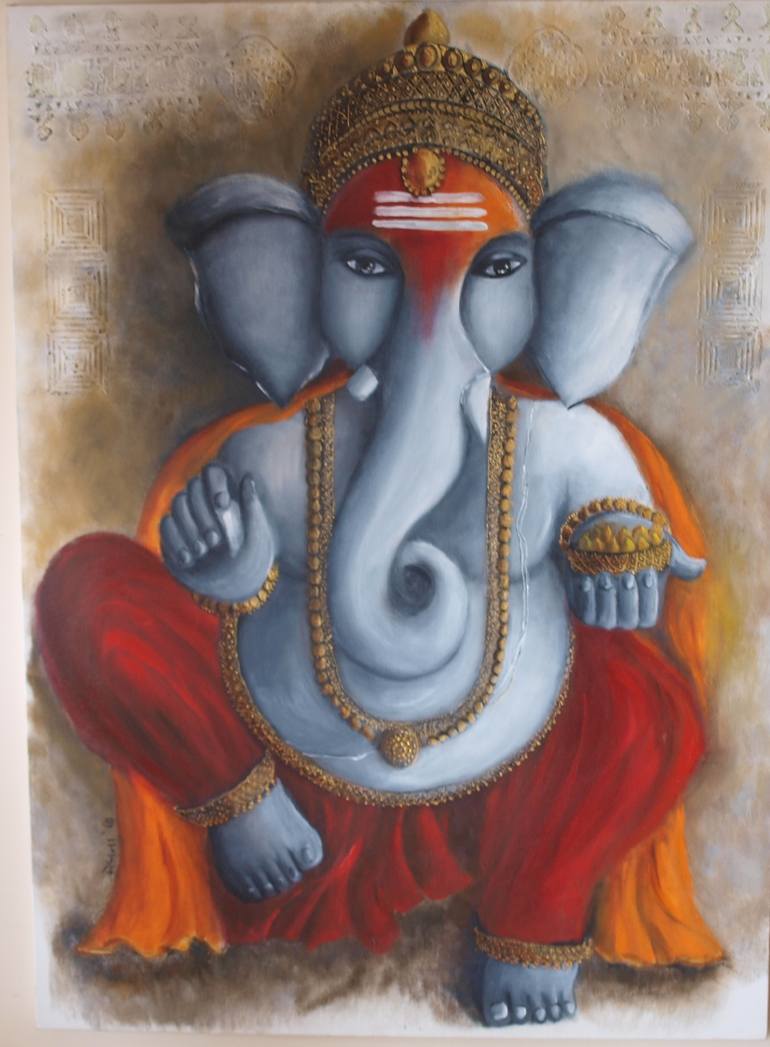 Ganesha Painting by Meghna Garg | Saatchi Art
