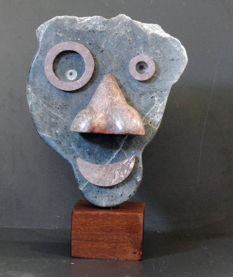 Original Abstract Expressionism Portrait Sculpture by Antje den Os