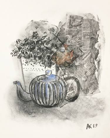 Stillife with blue teapot thumb