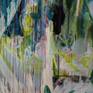 Leaves symbolize loss. Leaves as as a wings for little angel.
Oil painting on unstretched canvas.