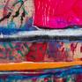 Picture on picture. Oil on canvas and oil on fabric. Large scale painting. Unstretched canvas.