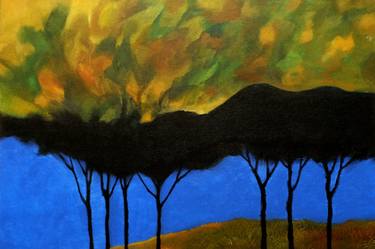 Print of Abstract Expressionism Tree Paintings by Bishnu Tamuli