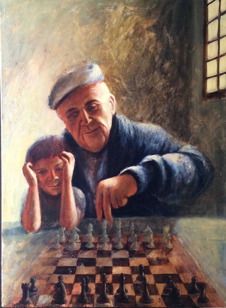 Chess game Painting by Claire-Anne Csr