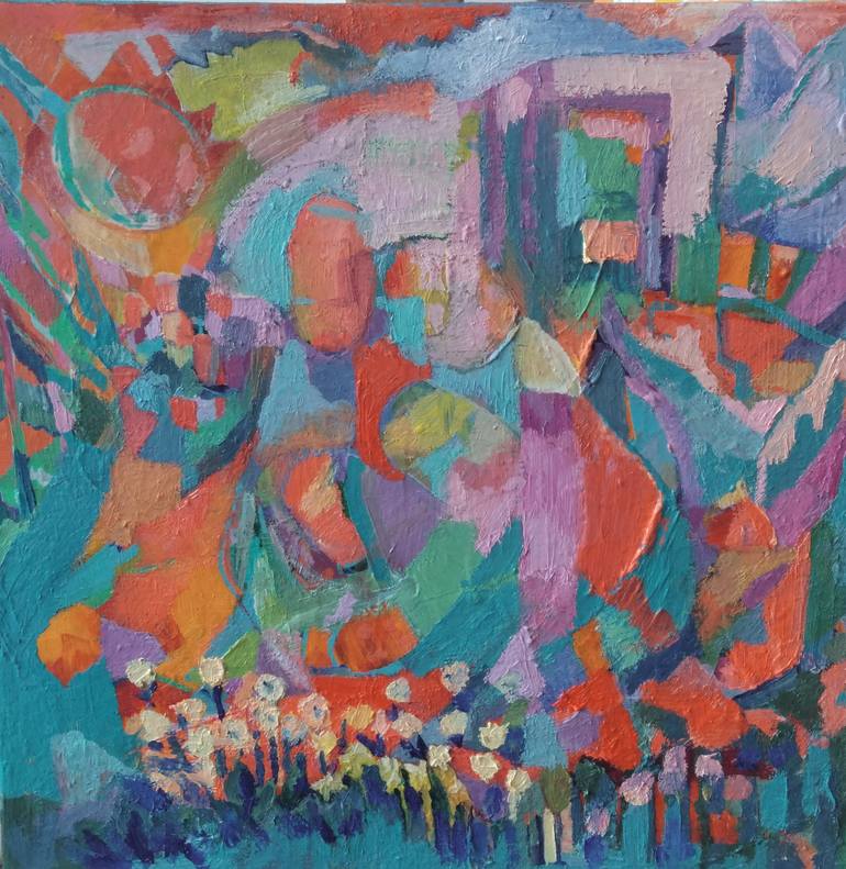 Original Abstract Expressionism Abstract Painting by Evita K