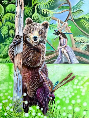 Original Surrealism Animal Painting by Light Bear
