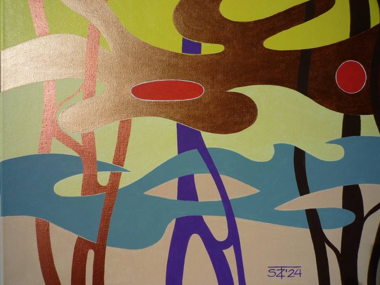 Original Abstract Expressionism Abstract Painting by Svetlozar Tenov