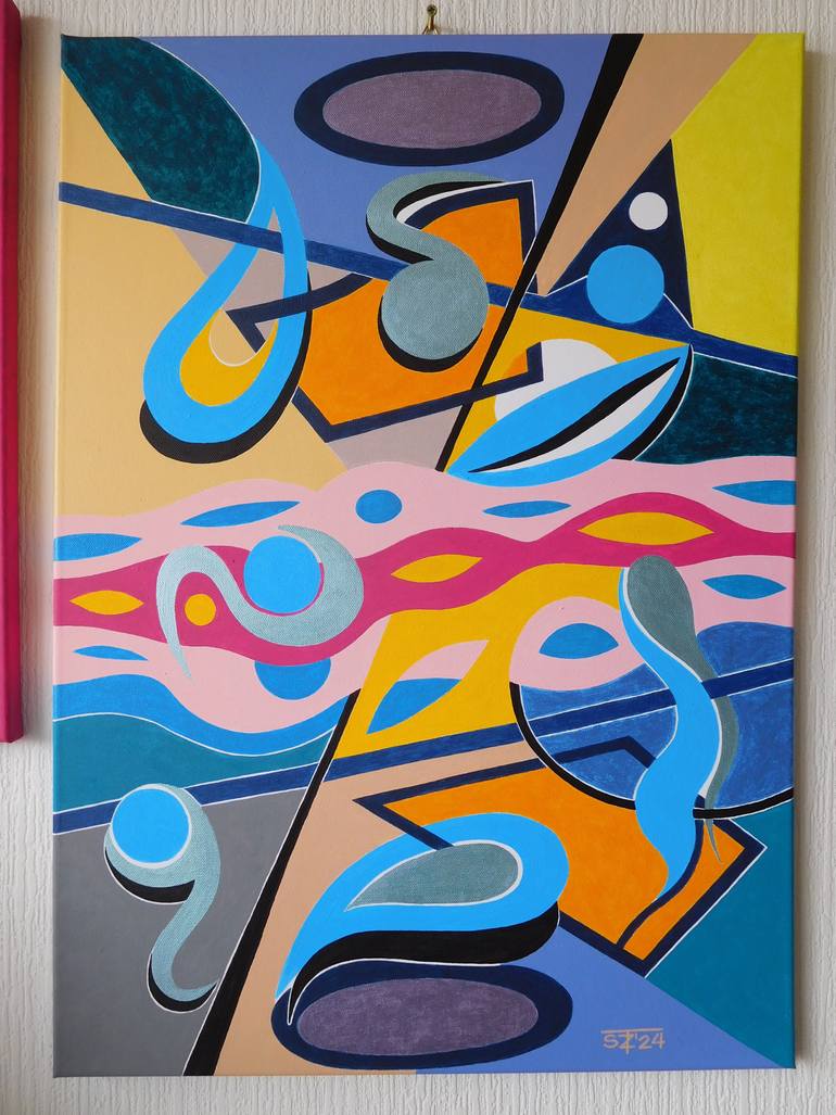 Original Abstract Expressionism Abstract Painting by Svetlozar Tenov