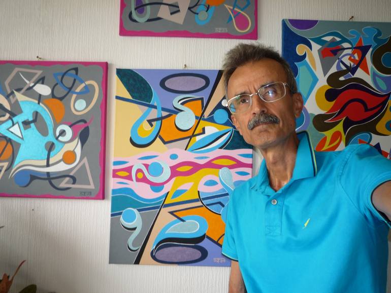 Original Abstract Expressionism Abstract Painting by Svetlozar Tenov