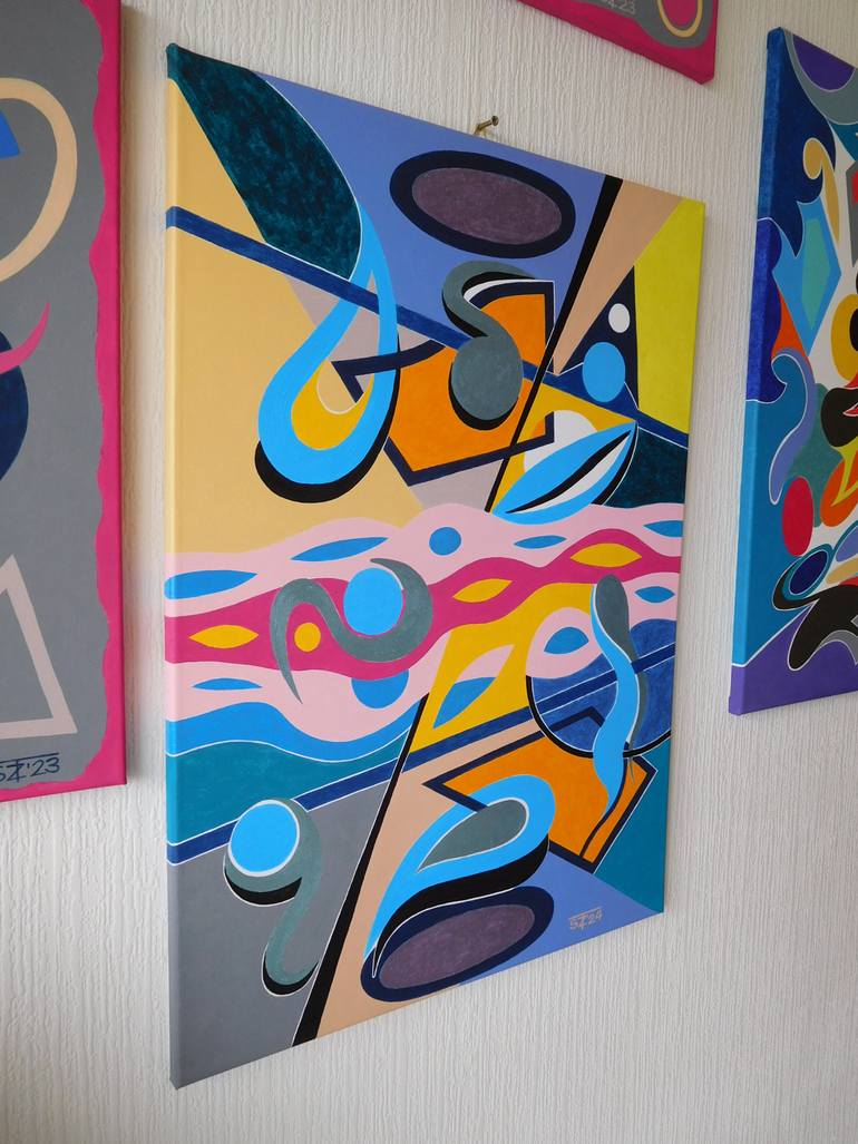 Original Abstract Expressionism Abstract Painting by Svetlozar Tenov