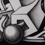 Contrary between tender ant brutality. This work is done with Rotring Isograph Pen with black ink, dots by dots and acrylic paint. It is original, one and only. It is signed and will be carefully packaged. No frame, the size in cm. is 39.8-29.8-0.1.