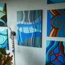 Variety of life in oceans and seas inspired this artwork. It is original, one and unique. No need of frame, the sides are painted. Size in cm. is 70-50-1.6.