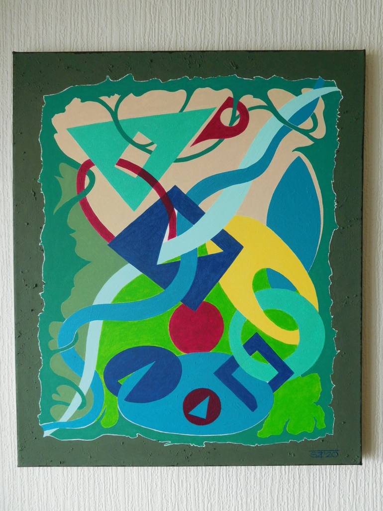 Original Abstract Expressionism Abstract Painting by Svetlozar Tenov