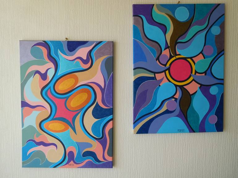 Original Abstract Expressionism Abstract Painting by Svetlozar Tenov