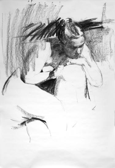 Original Nude Drawing by clive pates