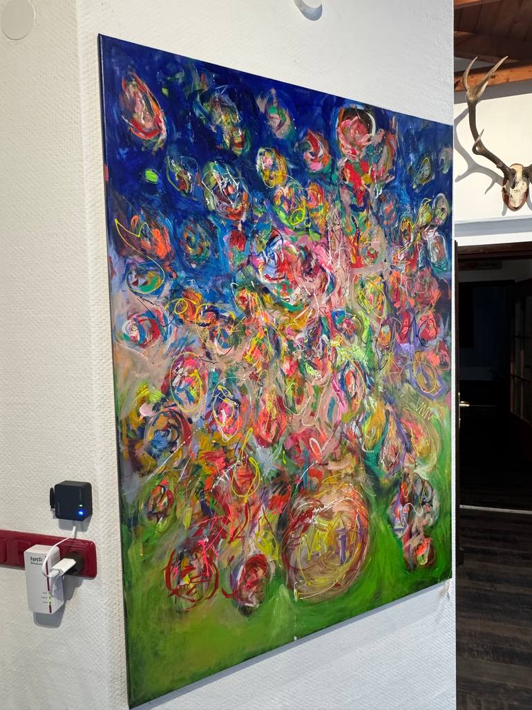 Original Abstract Floral Painting by Nicole Leidenfrost