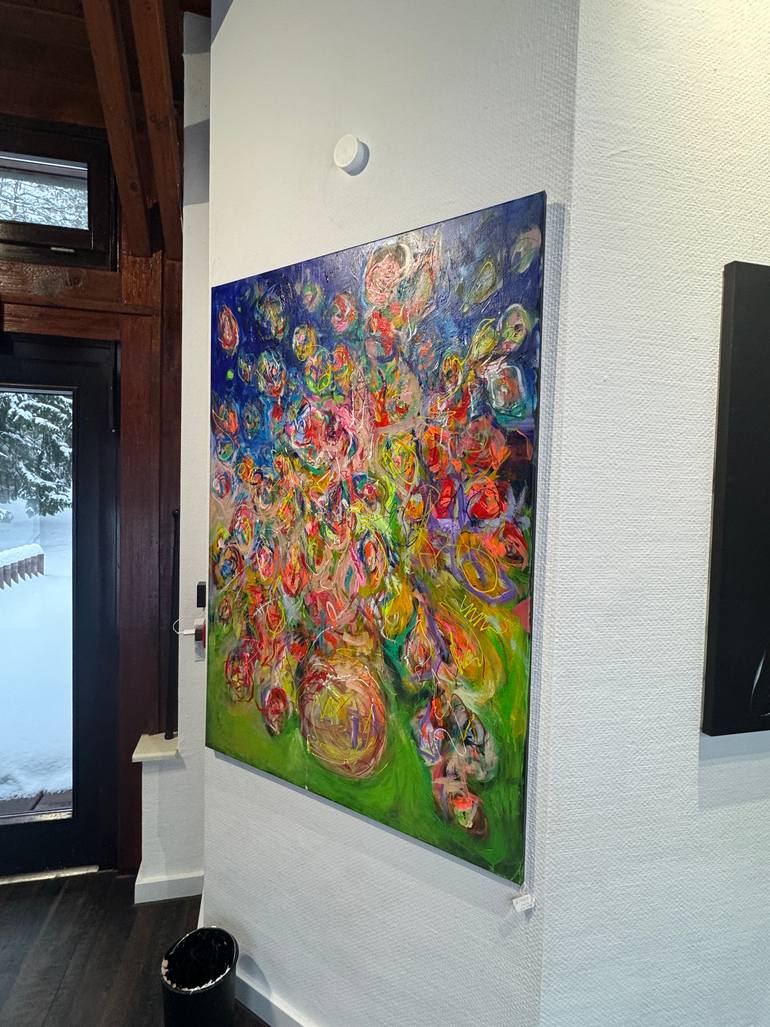 Original Abstract Floral Painting by Nicole Leidenfrost