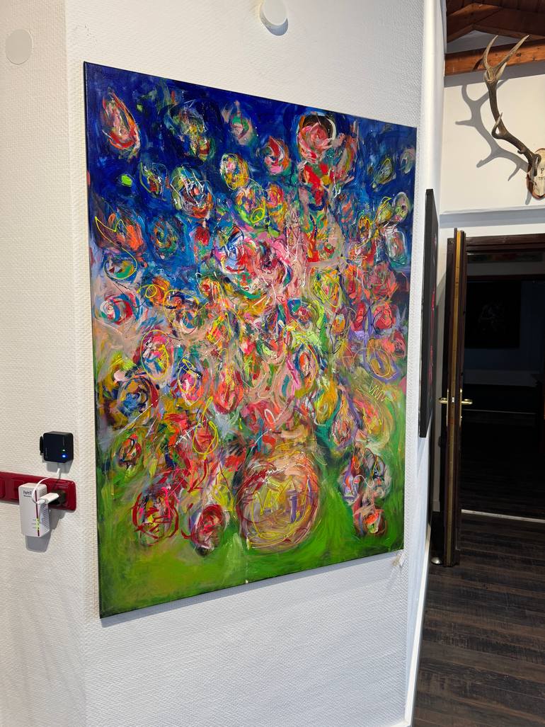 Original Abstract Floral Painting by Nicole Leidenfrost