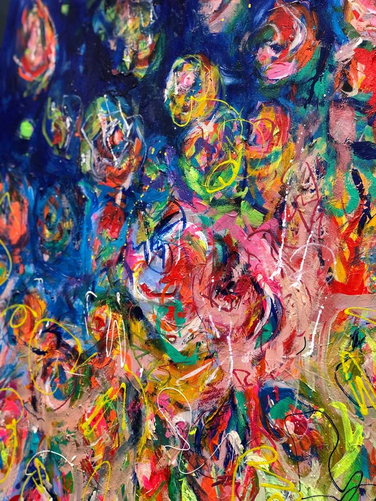 Original Abstract Floral Painting by Nicole Leidenfrost