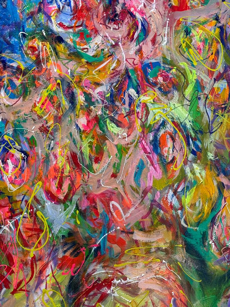 Original Abstract Floral Painting by Nicole Leidenfrost