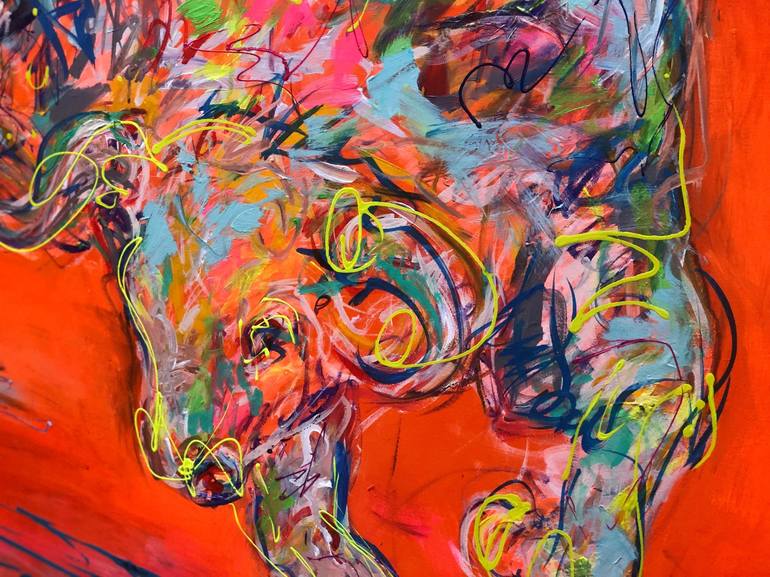 Original Pop Art Cows Painting by Nicole Leidenfrost