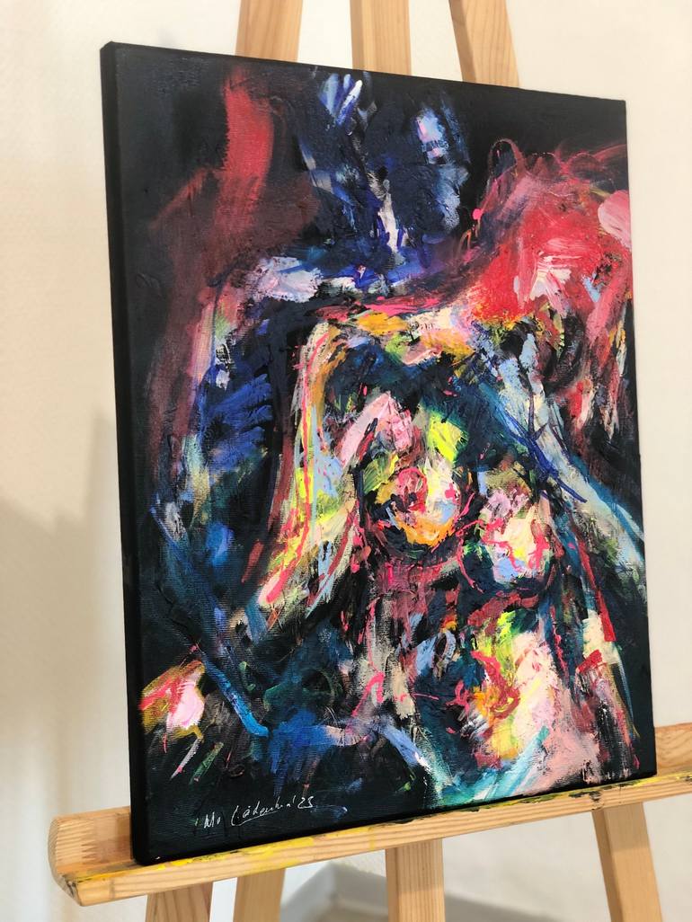 Original Abstract Expressionism Erotic Painting by Nicole Leidenfrost