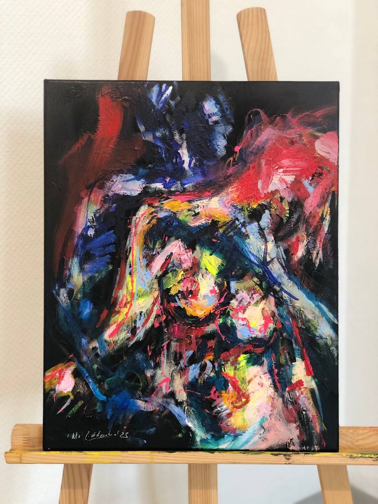 Original Abstract Expressionism Erotic Painting by Nicole Leidenfrost