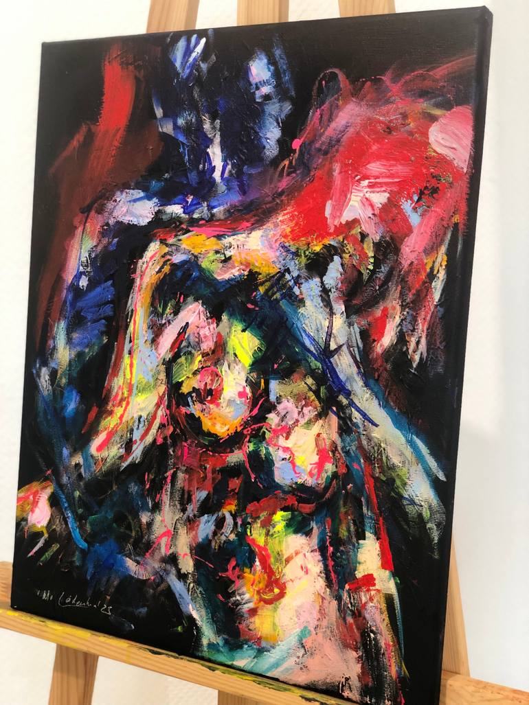 Original Abstract Expressionism Erotic Painting by Nicole Leidenfrost
