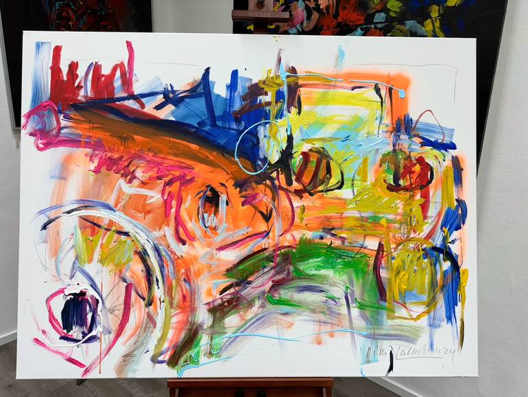 Original Abstract Expressionism Car Painting by Nicole Leidenfrost