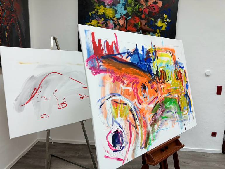 Original Abstract Expressionism Car Painting by Nicole Leidenfrost