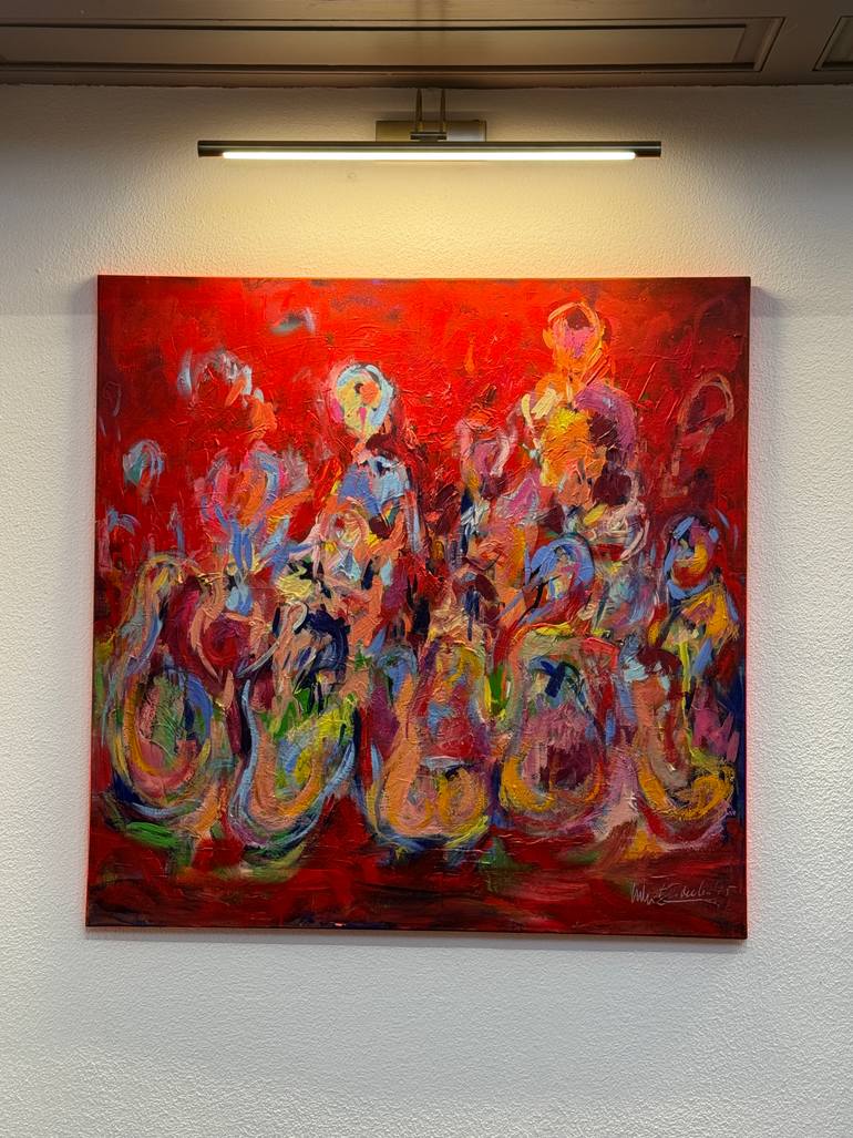 Original Abstract People Painting by Nicole Leidenfrost