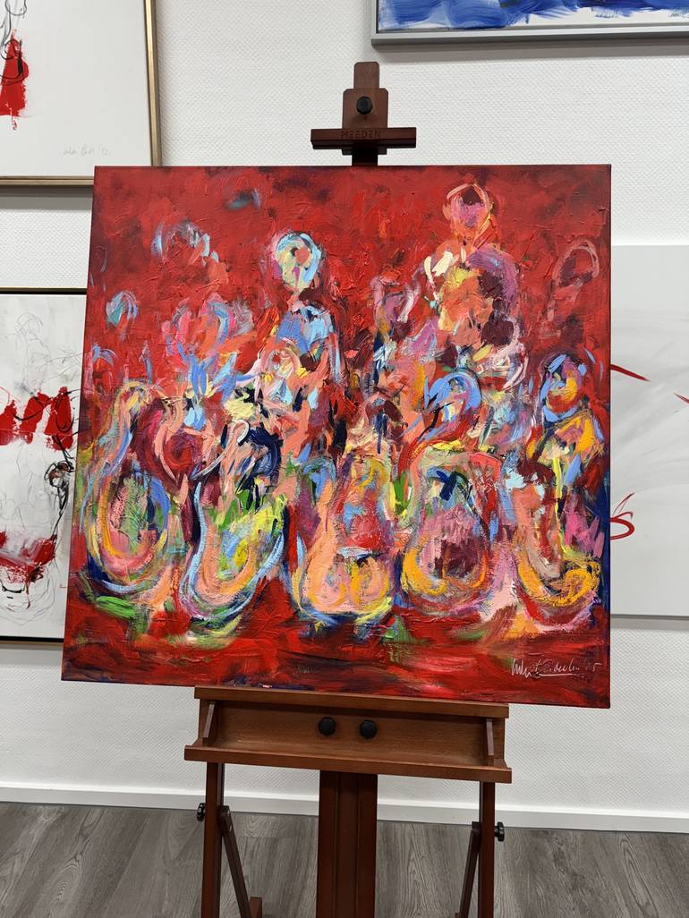 Original Abstract People Painting by Nicole Leidenfrost