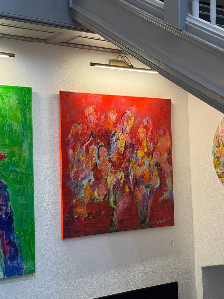 Original Abstract Expressionism People Painting by Nicole Leidenfrost