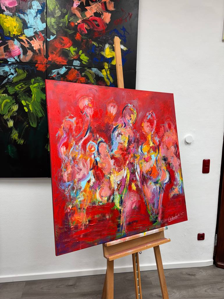 Original Abstract Expressionism People Painting by Nicole Leidenfrost