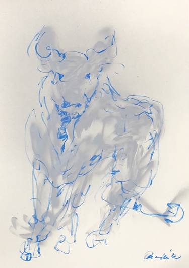 Print of Cows Drawings by Nicole Leidenfrost