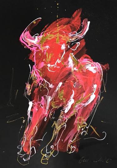 Print of Expressionism Cows Drawings by Nicole Leidenfrost